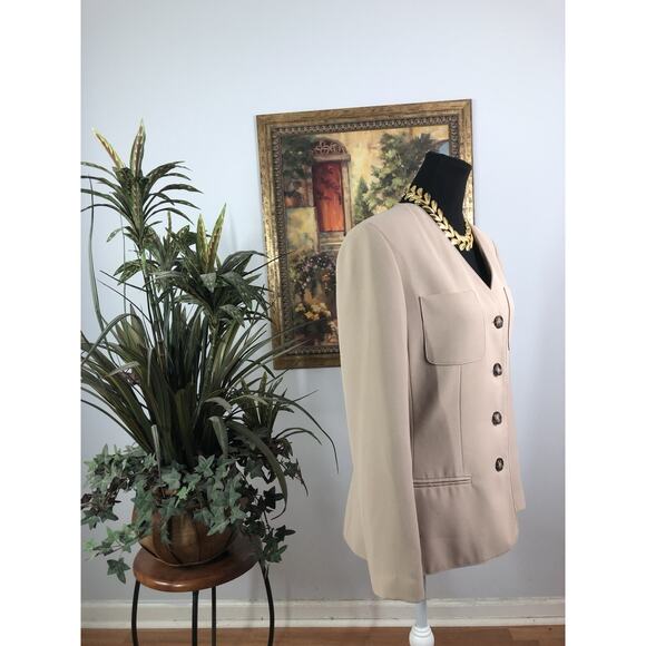 Le Suit Paris New York Women Jacket 4 Buttons Front Office Siren Preppy Size 8 - Picture 2 of 9